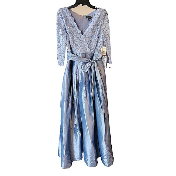 Powder Blue Lace and Satin Ballgown by Jessica Howard from Macy's - Size 12 NWT - Picture 1 of 7